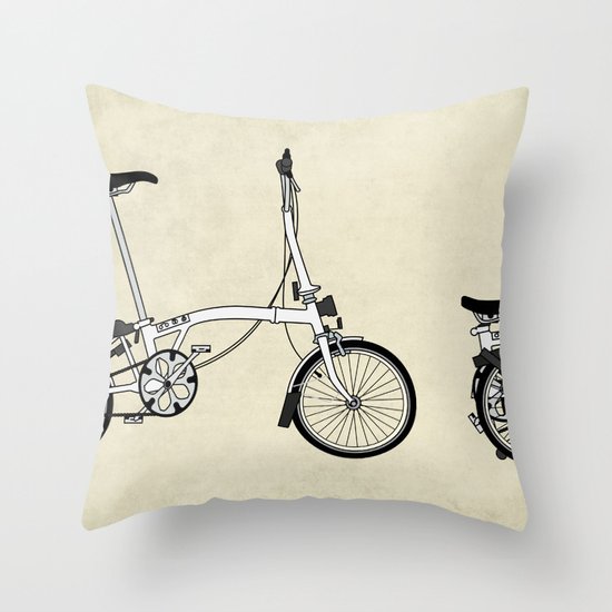 Brompton Bicycle Throw Pillow
