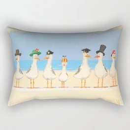 Seagulls with Hats Rectangular Pillow