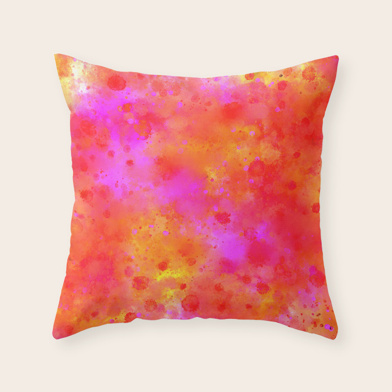 Watercolor Painting Bright Red Summer Pink Abstract Paint