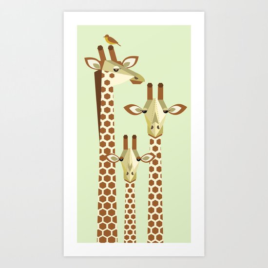 Giraffe Family Art Print