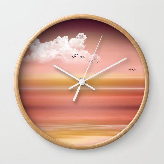 FROM DUSK TO DAWN - a golden sunset Wall Clock