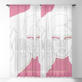 Chic Pink Sheer Curtain