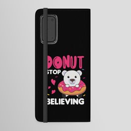 Cute Polar Bear Funny Animals In Donut Pink Android Wallet Case