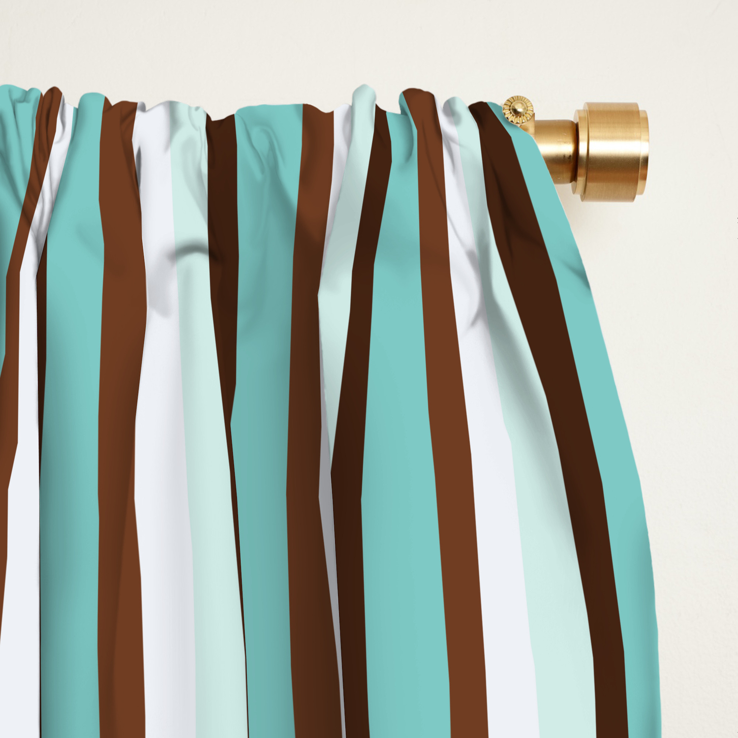Chocolate And Mint Vertical Stripes In Pretty Tints Of Teal And