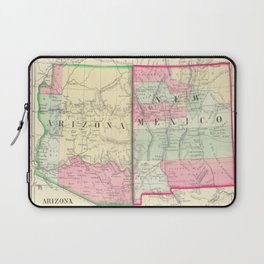 New Mexico and Arizona Map print from 1867 Laptop Sleeve