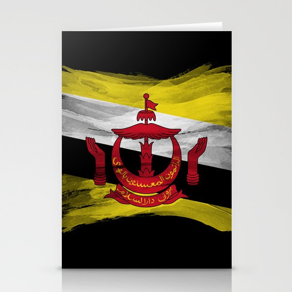 Brunei flag brush stroke, national flag Stationery Cards