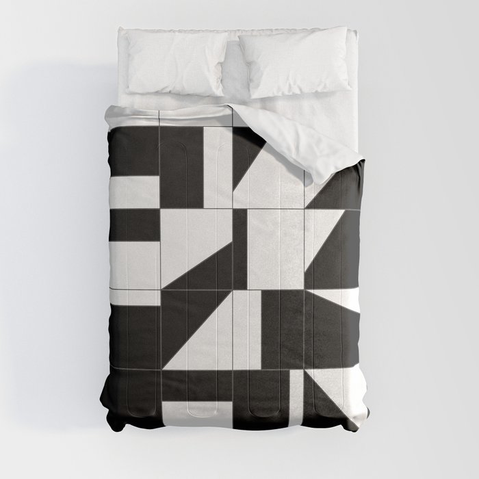 AGBW - Abstract, Geometric, Black & White Comforter