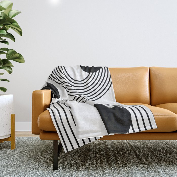 White blanket best sale with black lines