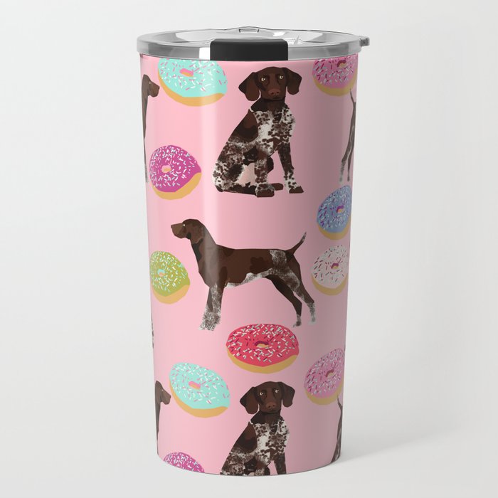 German Shorthair Pointer Pink Donuts Dog Breed Art Work Pet