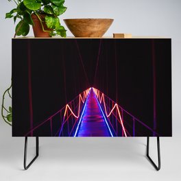 Neon Bridge | Road to nowhere | Path into Darkness | Mystery Pathway | Abstract Credenza