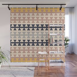 Desert Boho Ethnic Pattern with Triangles Wall Mural