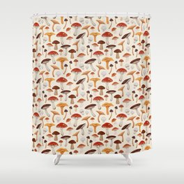 Mushroom Medley Pattern - Neutral Shower Curtain