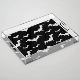 Halloween Bats Black & Grey Acrylic Tray