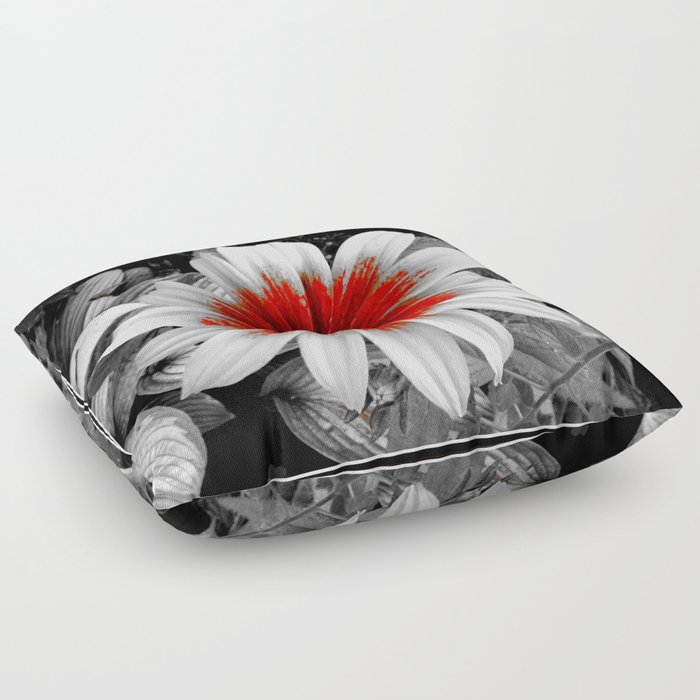Red Stroke Gaillardia Flower | Nadia Bonello Floor Pillow