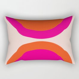 Curved Trajectories (Fuchsia Pink and Orange) Rectangular Pillow