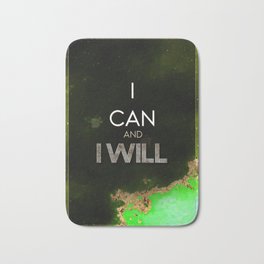 I Can and I Will Rainbow Gold Quote Motivational Art Bath Mat