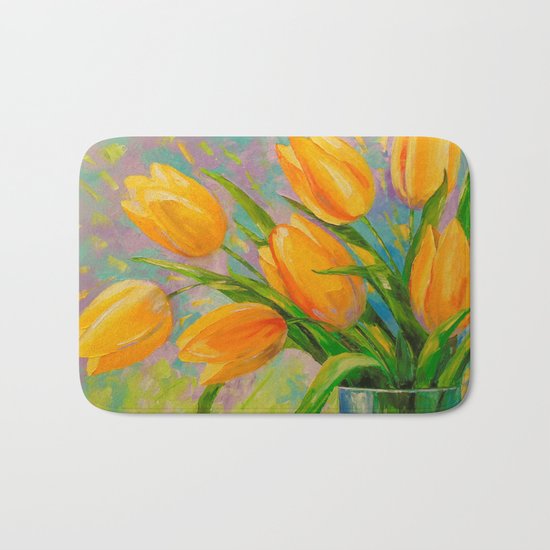 A bouquet of tulips Bath Mat