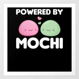 Powered By Mochi - Kawaii Mochi Ice Cream Art Print