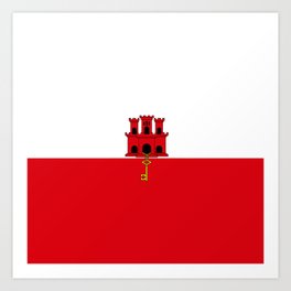 flag of Gilbraltar Art Print | Graphicdesign, Britannic, Catalanbay, Shakespeare, Uk, Strait, Britain, England, Iberic, Sandybay 