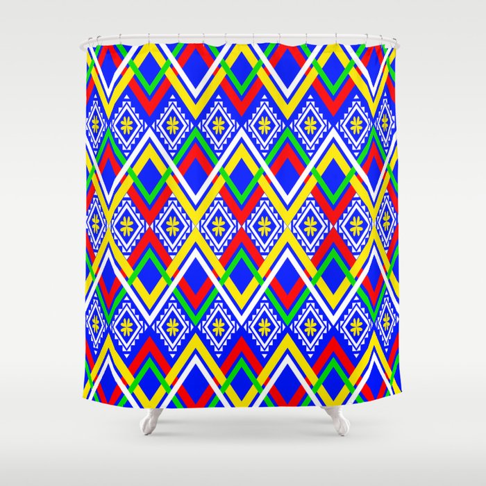 Colorful Ethnic Pattern Shower Curtain