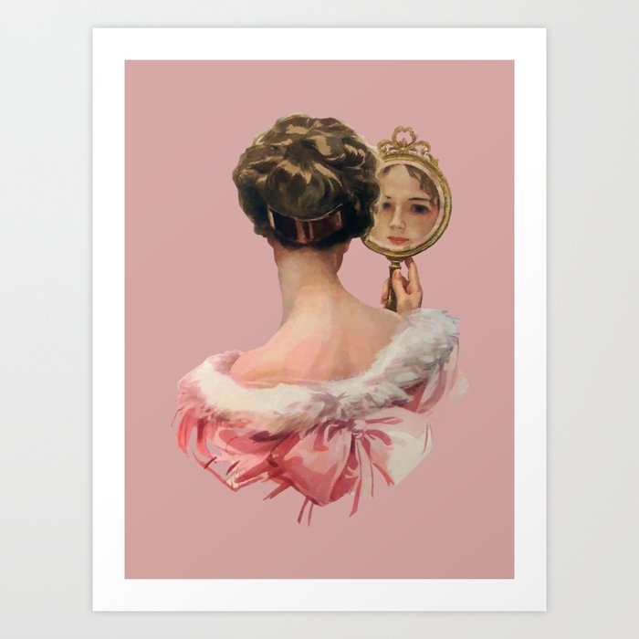 Lady with a Mirror Art Print