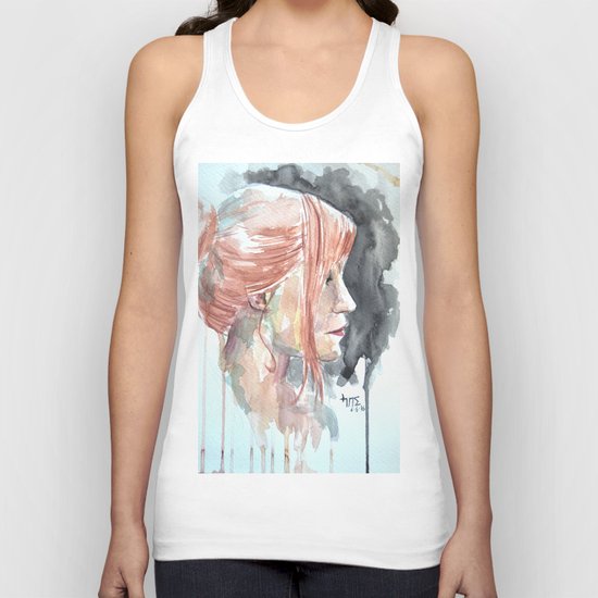 Redhead watercolor Unisex Tank Top