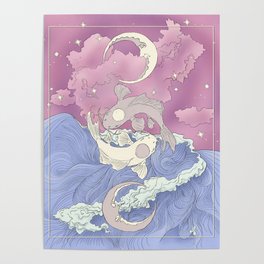 Moon and Ocean Spirts,Yin and Yang Poster
