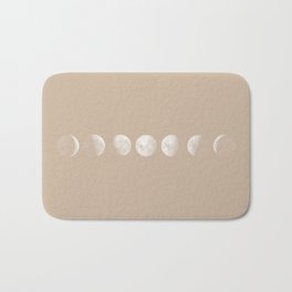Moon Phases in Peach Bath Mat | Moon, Minimal, Decor, Stars, Celestial, Pop Art, Graphicdesign, Vintage, Space, Nature 