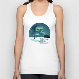 Camping under the northern lights Unisex Tank Top