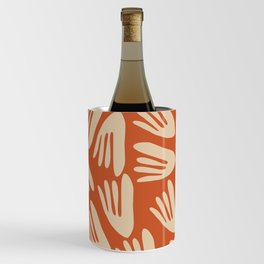 Papier Découpé Abstract Cutout Pattern 2 in Mid Mod Burnt Orange and Beige  Wine Chiller