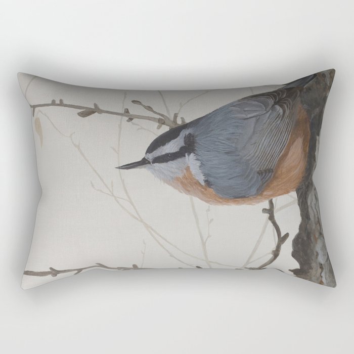 Red-breasted Nuthatch at Yellowknife River Rectangular Pillow