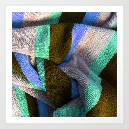 Multicolor Stripe Textile 2 Art Print | Stripes, Material, Multicolor, Stripe, Textile, Mint, Colorful, Colourful, Brown, Thriveink 