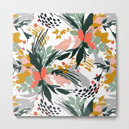 Botanical brush strokes I Metal Print | Paintbrush, Traces, Autumn, Art, Pattern, Floral, Digital, Leaf, Jungle, Botany 
