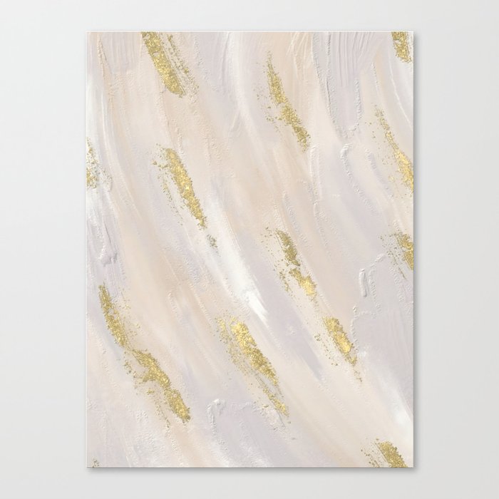 Neutral Painting with Gold Canvas Print