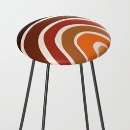 Abstract Shapes 200 in Sunset themed (Rainbow Abstraction) Counter Stool