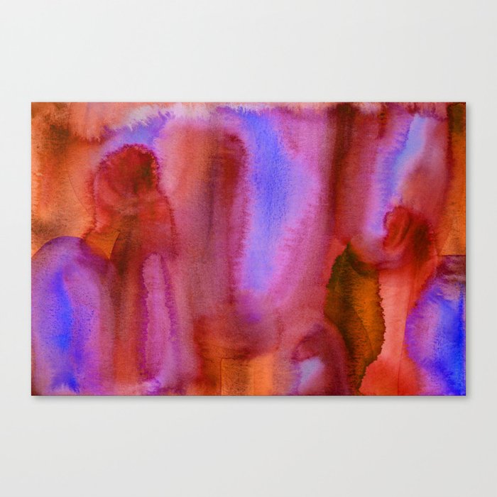 Abstract Watercolor: Lava Lamp (red/purple) Canvas Print