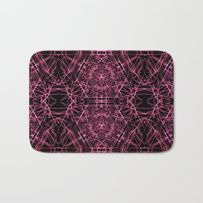 Liquid Light Series 34 ~ Red Abstract Fractal Pattern Bath Mat