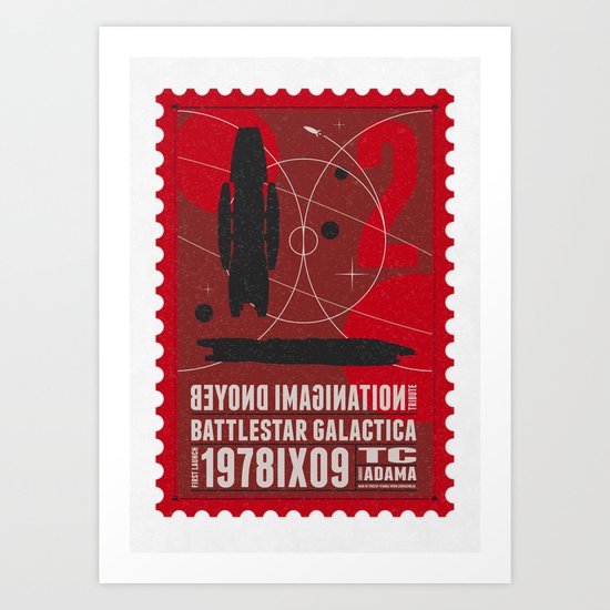 Beyond imagination: Battlestar Galactica postage stamp Art Print