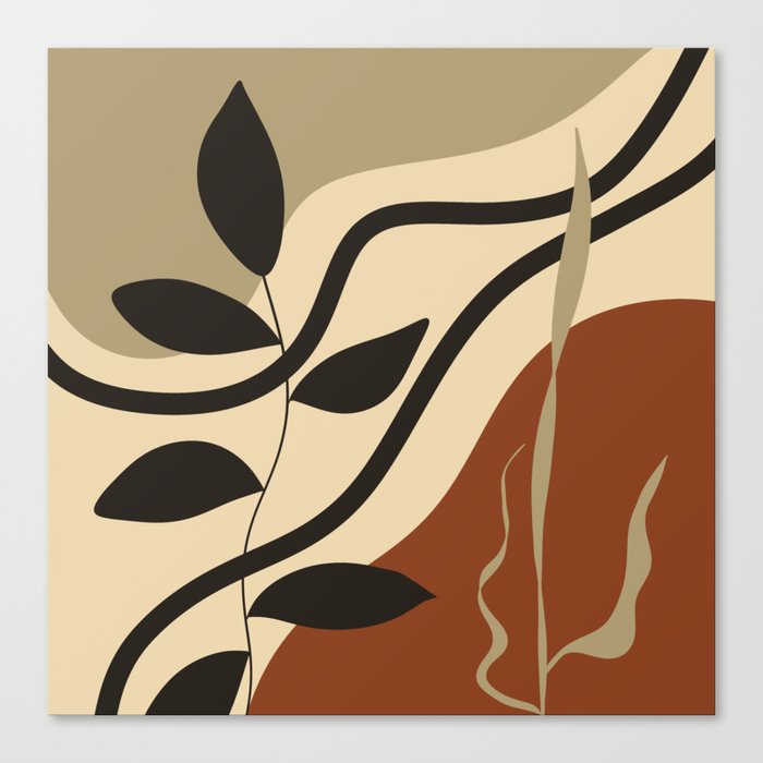 Abstract boho minimalist botanical art Canvas Print