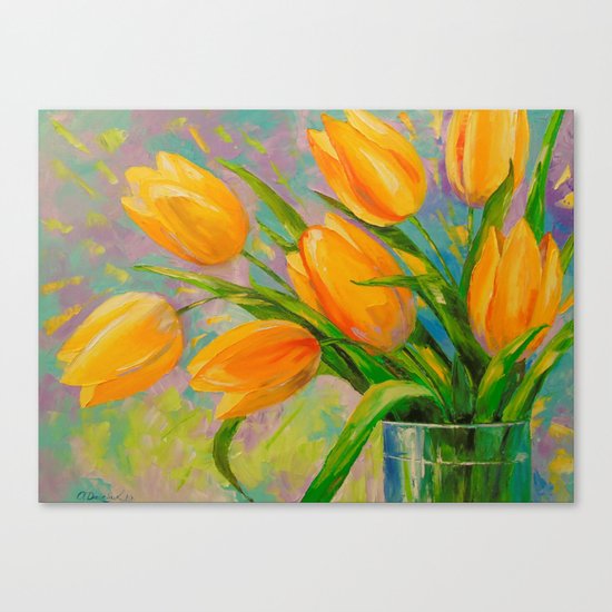 A bouquet of tulips Canvas Print