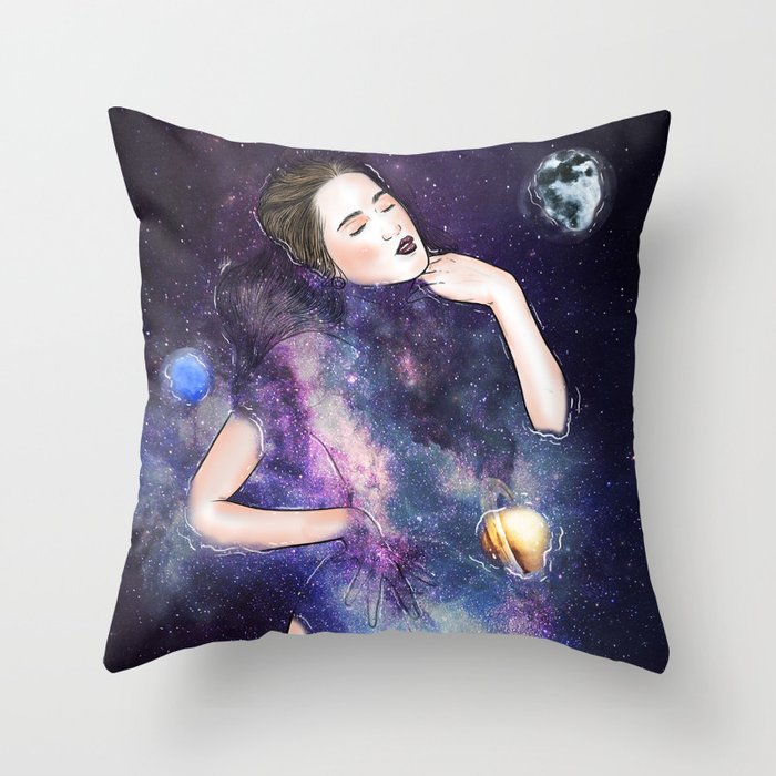 Somewhere in a peaceful mind. Throw Pillow