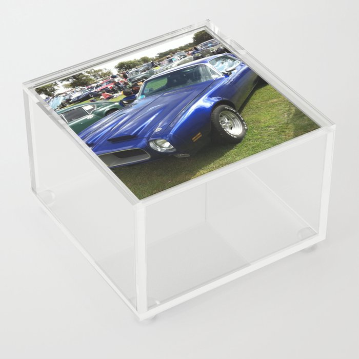 Vintage blue 455 Firebird American Classic Muscle car automobiles transportation color photography / photographs poster posters Acrylic Box