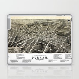 Durham - North Carolina - 1891 vintage pictorial map Laptop Skin