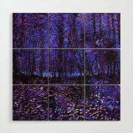 Van Gogh Trees & Underwood Purple Blue Wood Wall Art