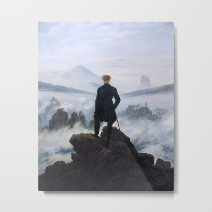 Caspar David Friedrich - Wanderer above the sea of fog Metal Print