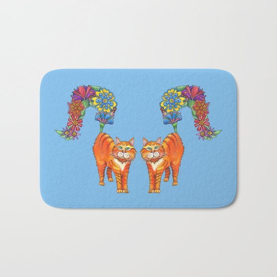 Classy Cat Chloe (Blue) Bath Mat