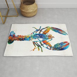Colorful Lobster Art by Sharon Cummings Rug