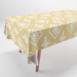 Tan and White Native American Tribal Pattern Tablecloth