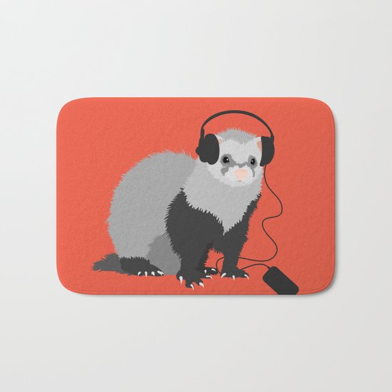 Music Loving Ferret Bath Mat