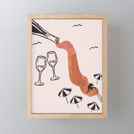 Dive Into Vacation Wine Framed Mini Art Print